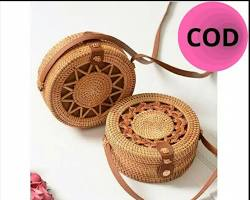 Tas Anyam Rotan Bulat